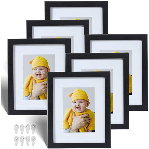 Latitude Run® 8X10 Picture Frame Black With HD Glass,Display Pictures 5X7 With Mat Or 8X10